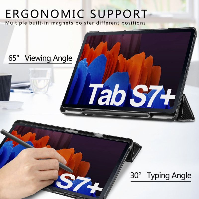 Drievoudige Smartcase Met Pennenhouder Samsung Galaxy Tab S7 Plus