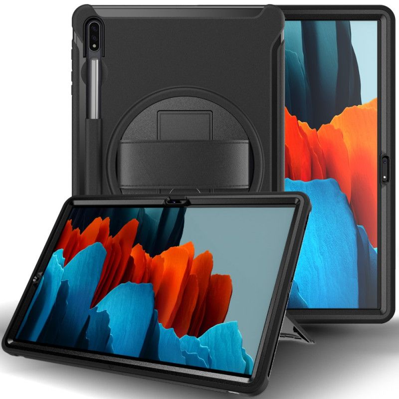 Hoesje Samsung Galaxy Tab S7 Plus Grijs Zwart Multifunctioneel Bedrijf