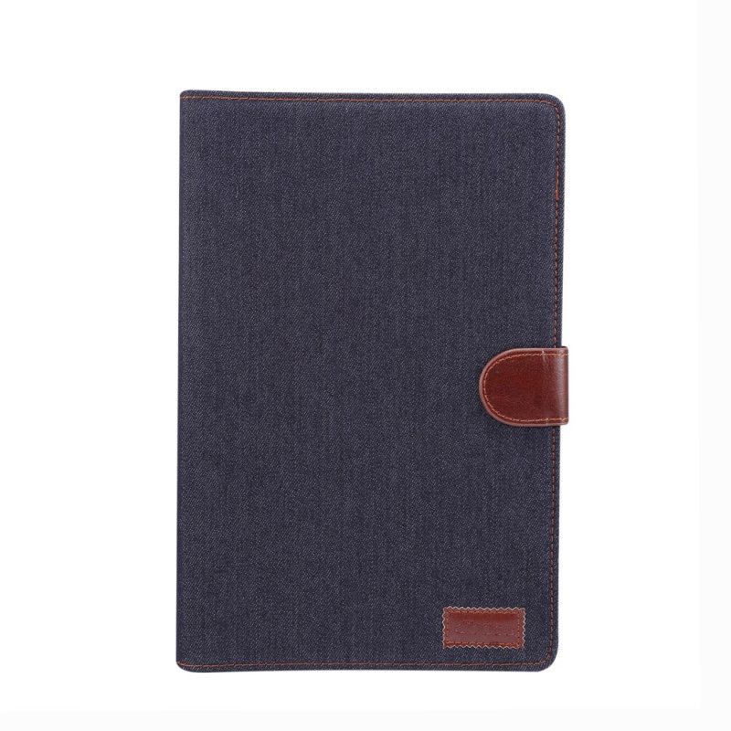 Leren Hoesje voor Samsung Galaxy Tab S7 Plus Donkerblauw Zwart Spijkerbroek