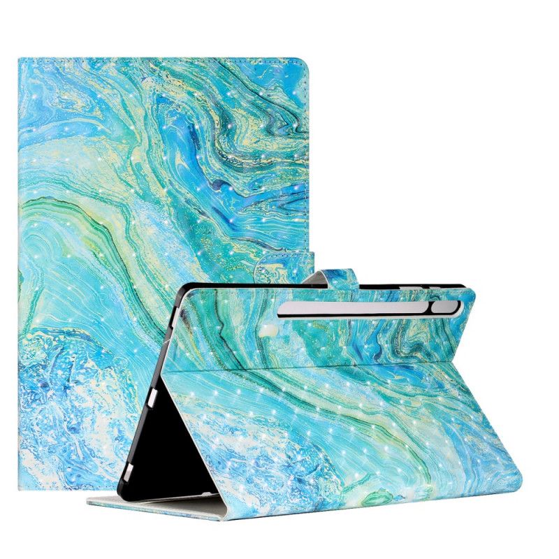 Leren Hoesje voor Samsung Galaxy Tab S7 Plus Groene Golf