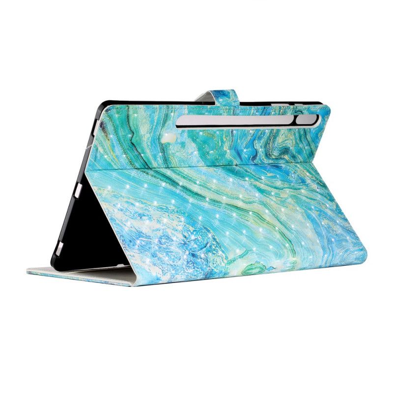 Leren Hoesje voor Samsung Galaxy Tab S7 Plus Groene Golf