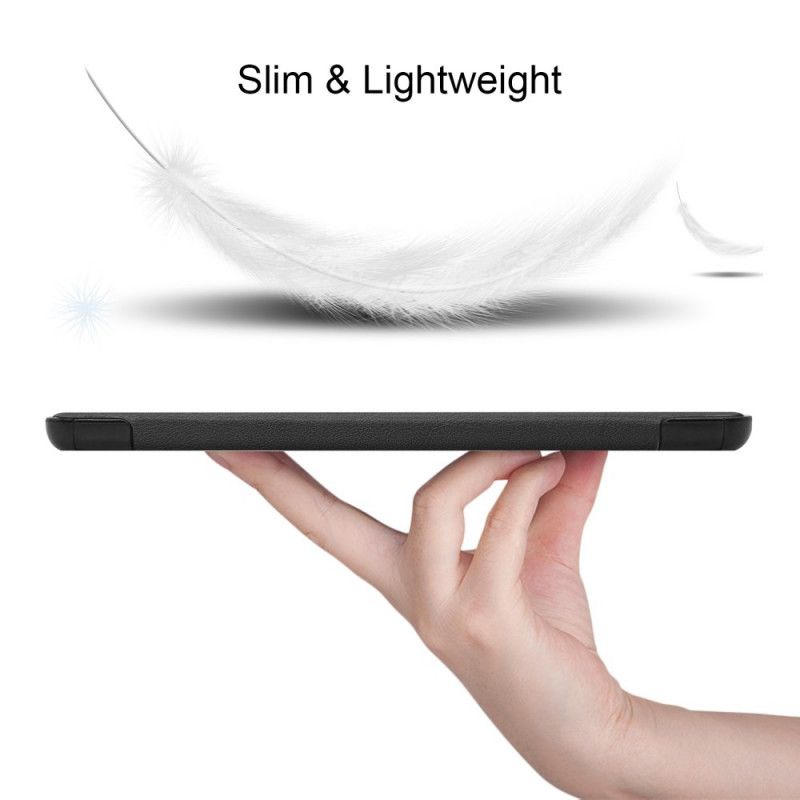 Smartcase Samsung Galaxy Tab S7 Plus Grijs Zwart Drievoudige Pennenhouder