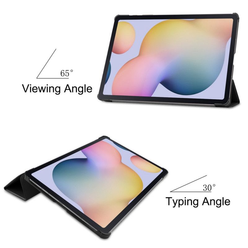 Smartcase Samsung Galaxy Tab S7 Plus Grijs Zwart Drievoudige Pennenhouder
