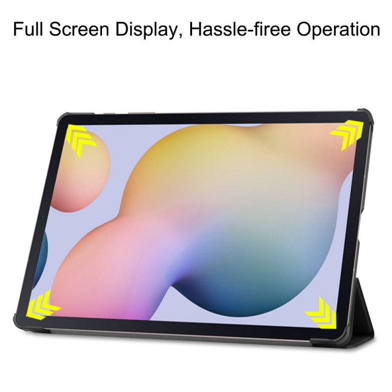 Smartcase Samsung Galaxy Tab S7 Plus Grijs Zwart Drievoudige Pennenhouder