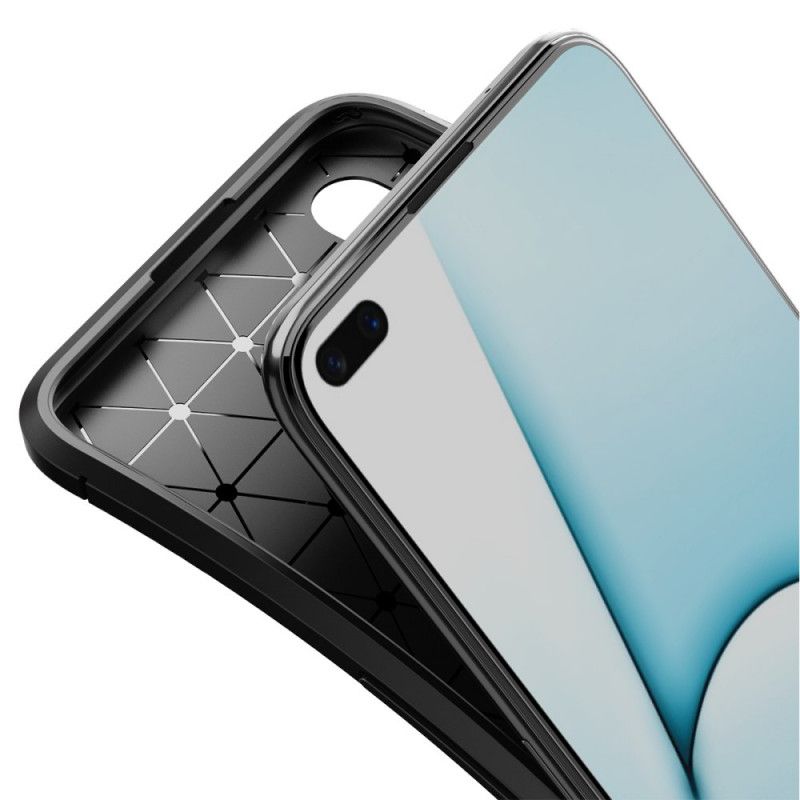 Hoesje Realme X50 Donkerblauw Zwart Flexibele Koolstofvezeltextuur