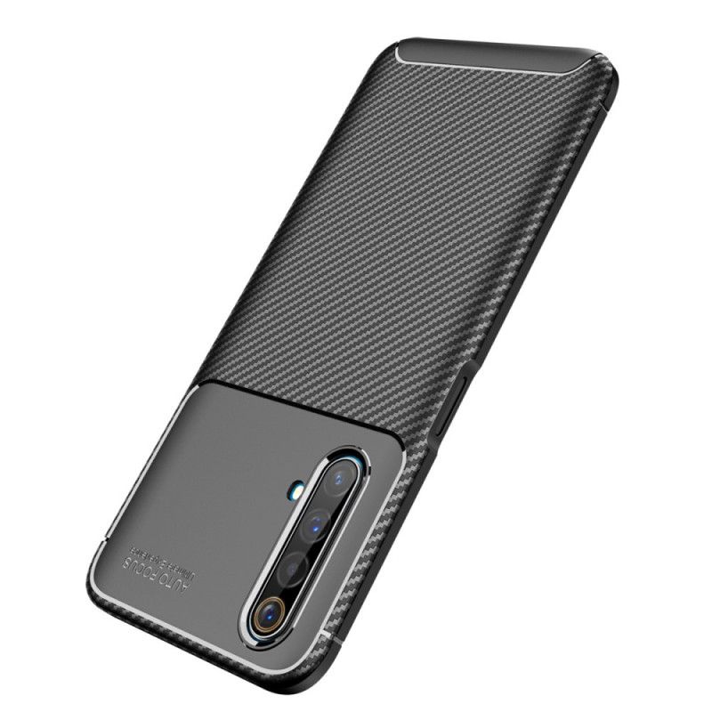 Hoesje Realme X50 Donkerblauw Zwart Flexibele Koolstofvezeltextuur