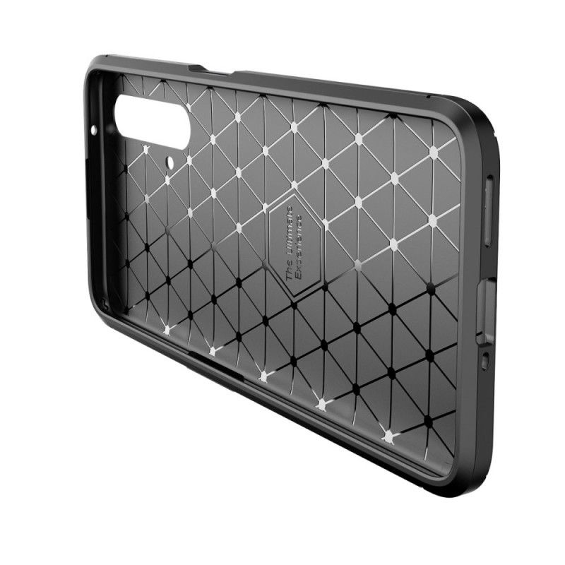 Hoesje Realme X50 Donkerblauw Zwart Flexibele Koolstofvezeltextuur