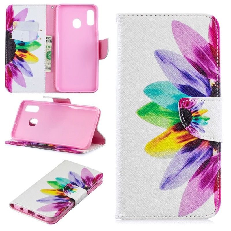 Bescherming Hoesje Samsung Galaxy A30 Telefoonhoesje Aquarelbloem