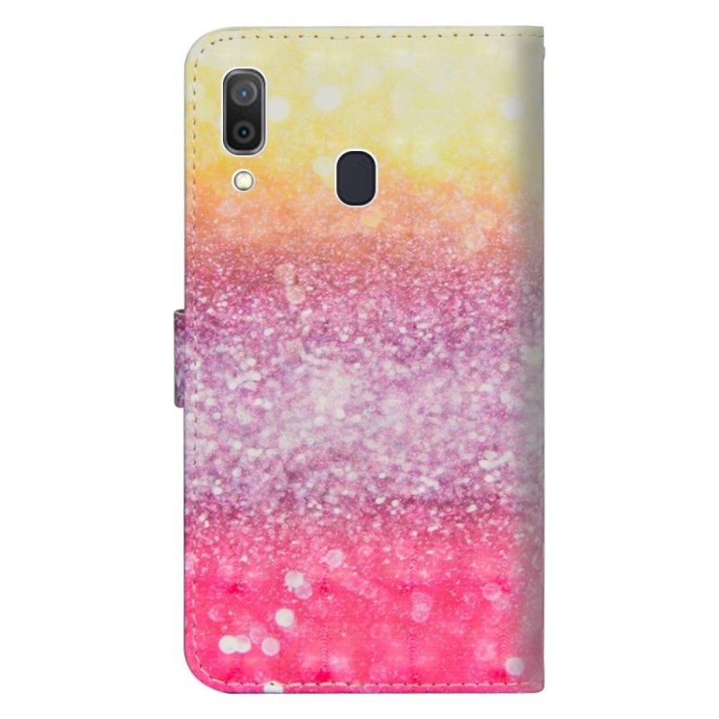 Bescherming Hoesje Samsung Galaxy A30 Telefoonhoesje Magenta Glitterverloop