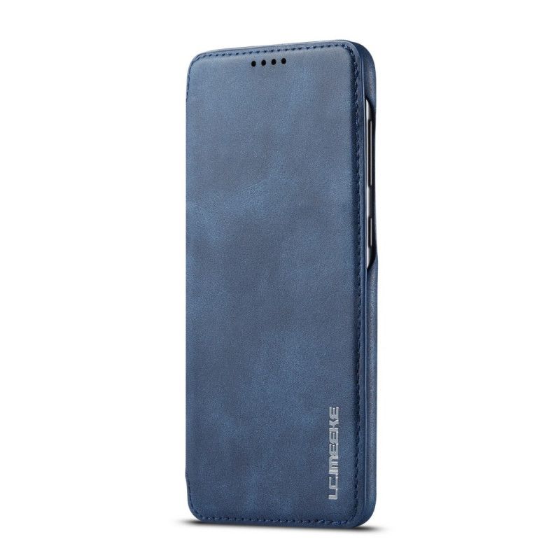 Folio-hoesje Samsung Galaxy A30 Donkerblauw Rood Telefoonhoesje Lc.Imeeke Leereffect