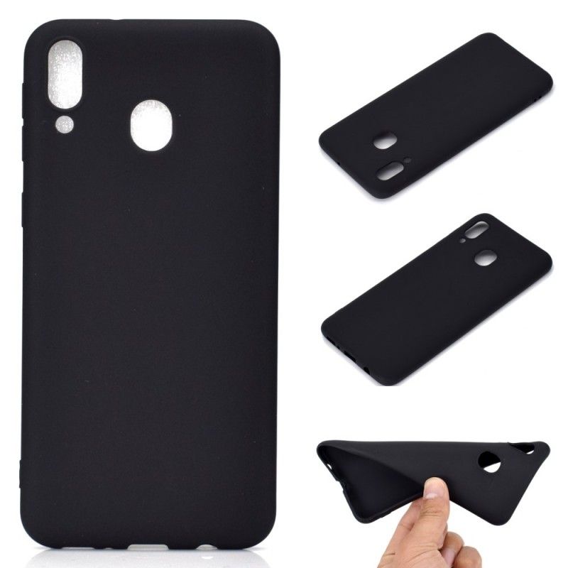 Hoesje Samsung Galaxy A30 Wit Zwart Siliconen