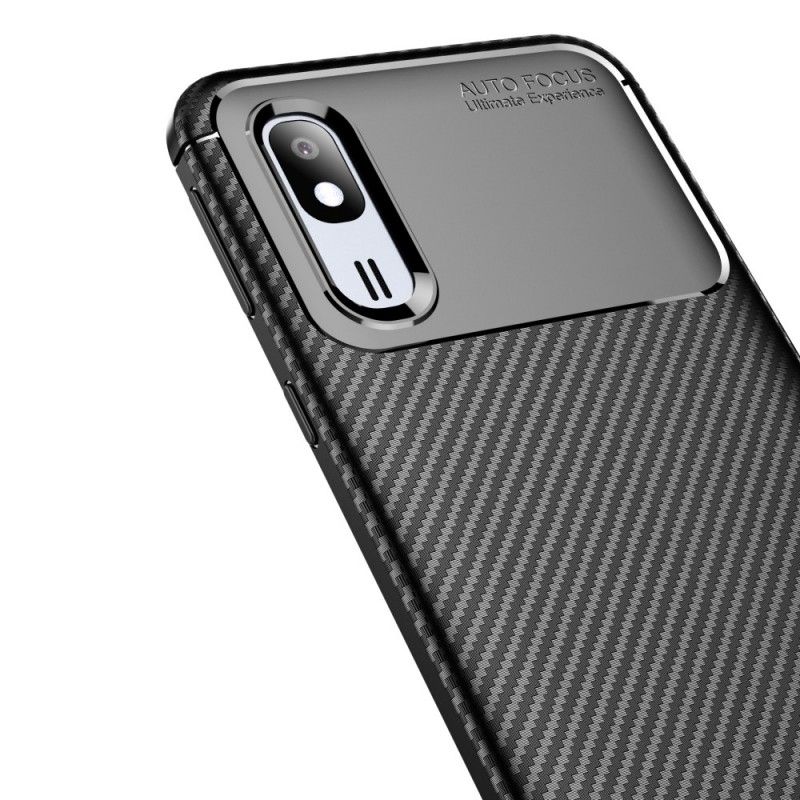Hoesje voor Samsung Galaxy A30 Donkerrood Marineblauw Flexibele Koolstofvezeltextuur