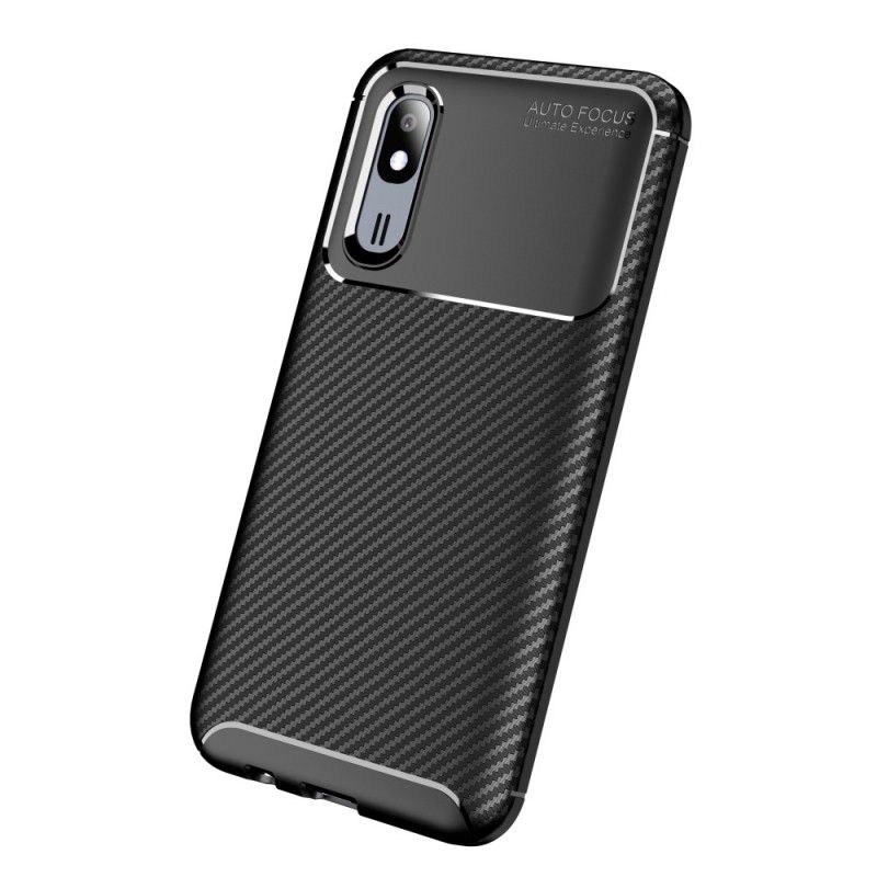 Hoesje voor Samsung Galaxy A30 Donkerrood Marineblauw Flexibele Koolstofvezeltextuur