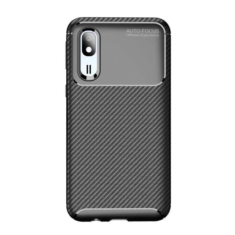 Hoesje voor Samsung Galaxy A30 Donkerrood Marineblauw Flexibele Koolstofvezeltextuur