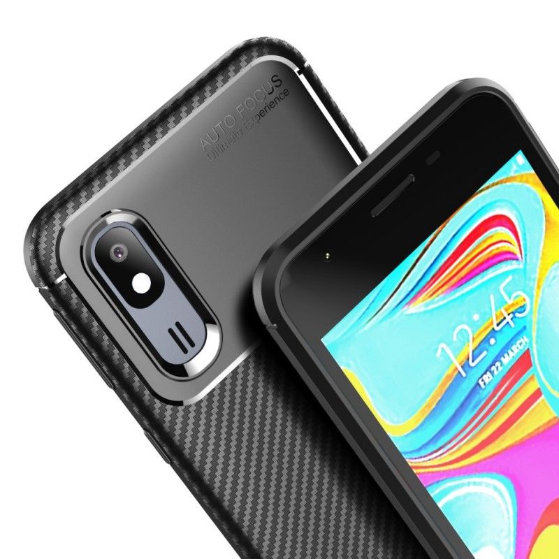 Hoesje voor Samsung Galaxy A30 Donkerrood Marineblauw Flexibele Koolstofvezeltextuur