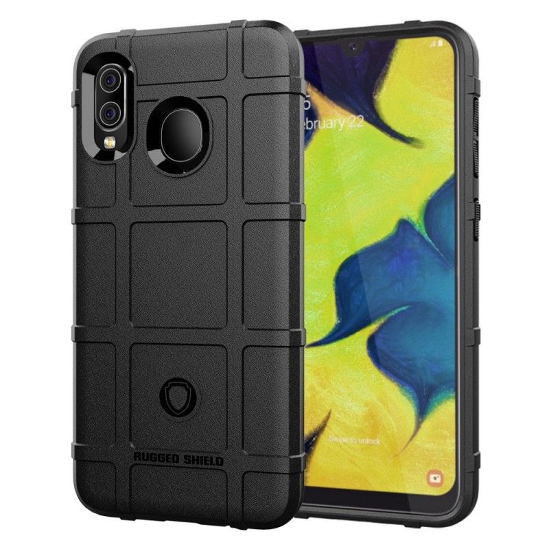 Hoesje voor Samsung Galaxy A30 Groen Zwart Robuust Schild
