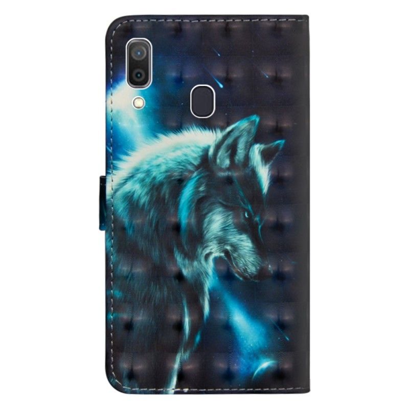 Leren Hoesje Samsung Galaxy A30 Majestueuze Wolf