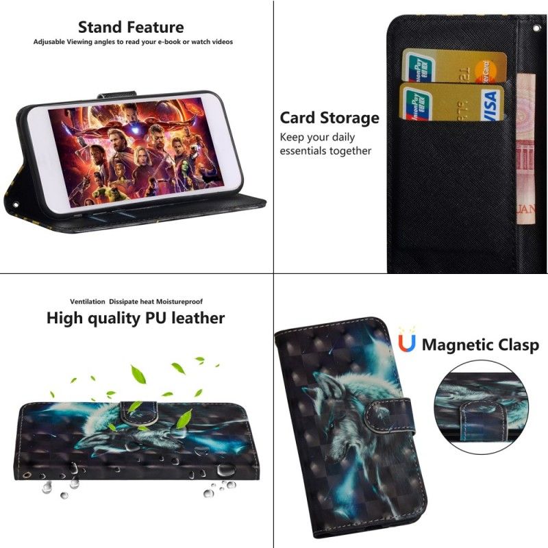 Leren Hoesje Samsung Galaxy A30 Majestueuze Wolf