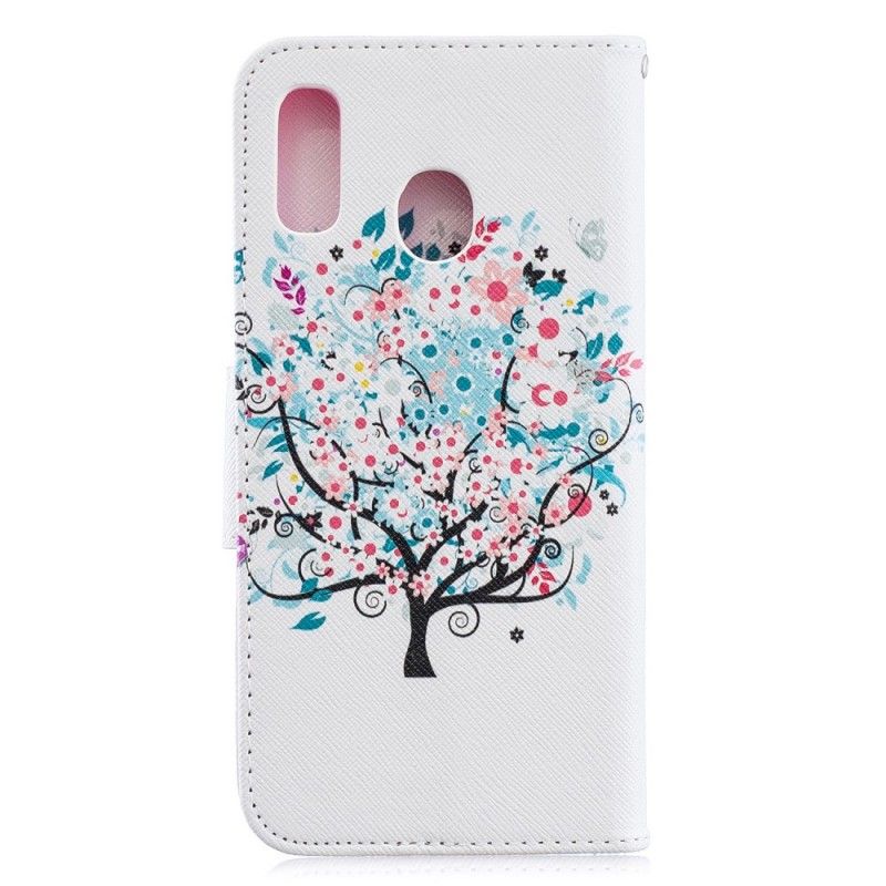Leren Hoesje Samsung Galaxy A30 Telefoonhoesje Bloemrijke Boom