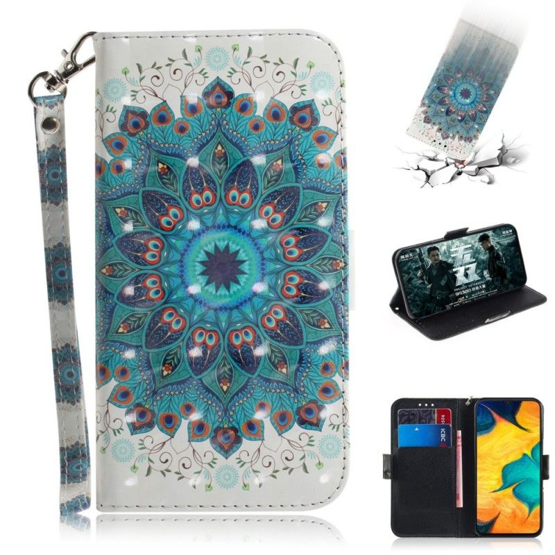 Leren Hoesje voor Samsung Galaxy A30 Meesterlijke Mandala Met String