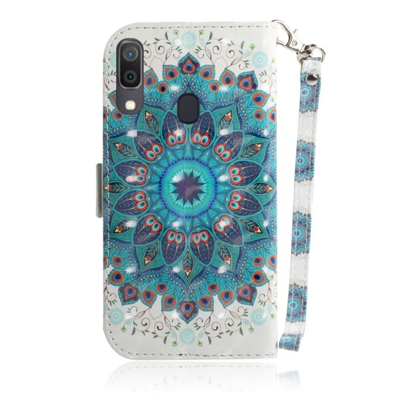 Leren Hoesje voor Samsung Galaxy A30 Meesterlijke Mandala Met String