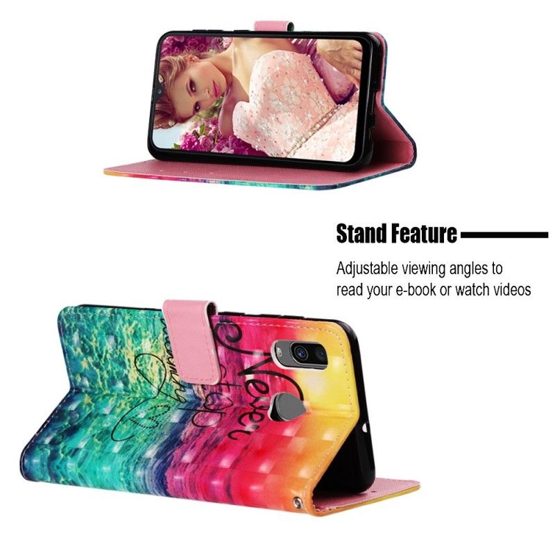 Leren Hoesje voor Samsung Galaxy A30 Stop Nooit Met Dromen