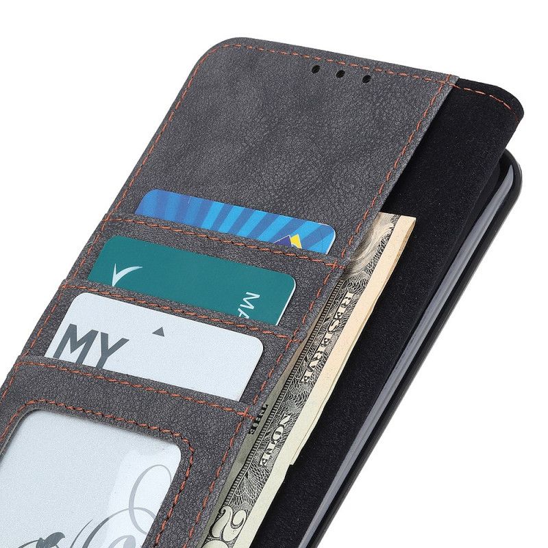 Bescherming Hoesje Xiaomi Redmi Note 10 / Note 10S Donkerblauw Zwart Retro Khazneh Splitleer