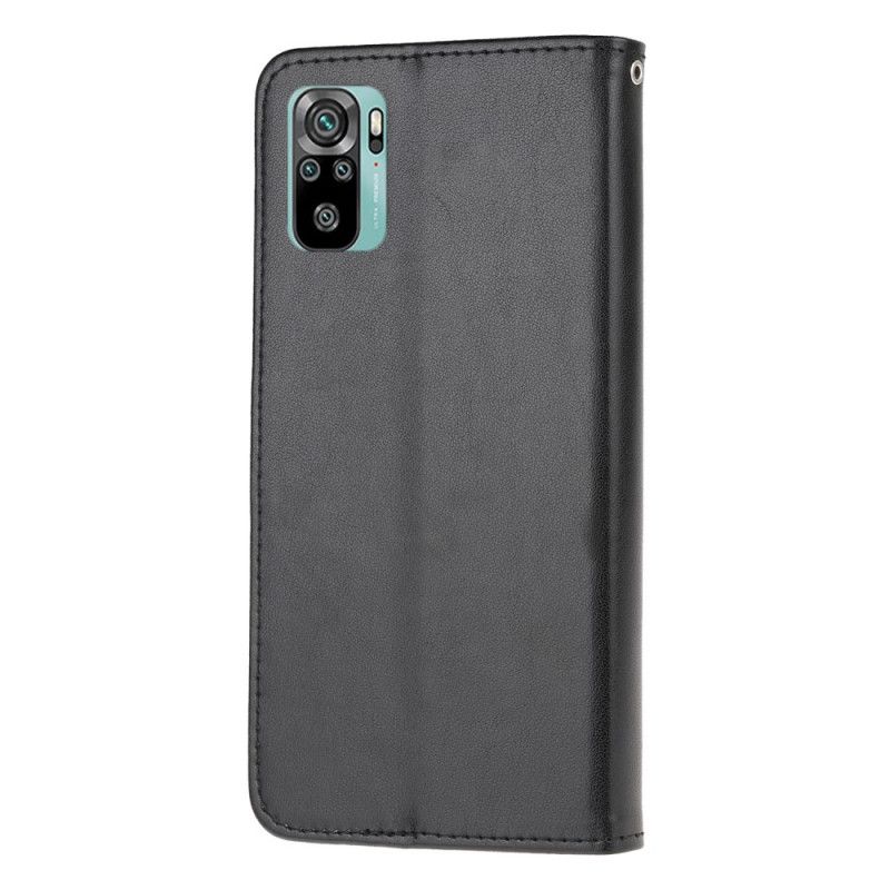 Bescherming Hoesje Xiaomi Redmi Note 10 / Note 10S Grijs Zwart Vlinders En Bloemen