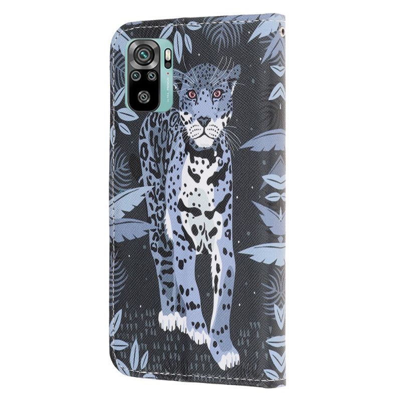 Bescherming Hoesje Xiaomi Redmi Note 10 / Note 10S Telefoonhoesje Luipaard Met String