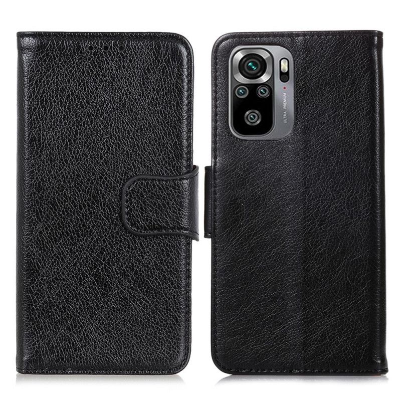 Cover Folio-hoesje Xiaomi Redmi Note 10 / Note 10S Rood Zwart Telefoonhoesje Split Nappaleer