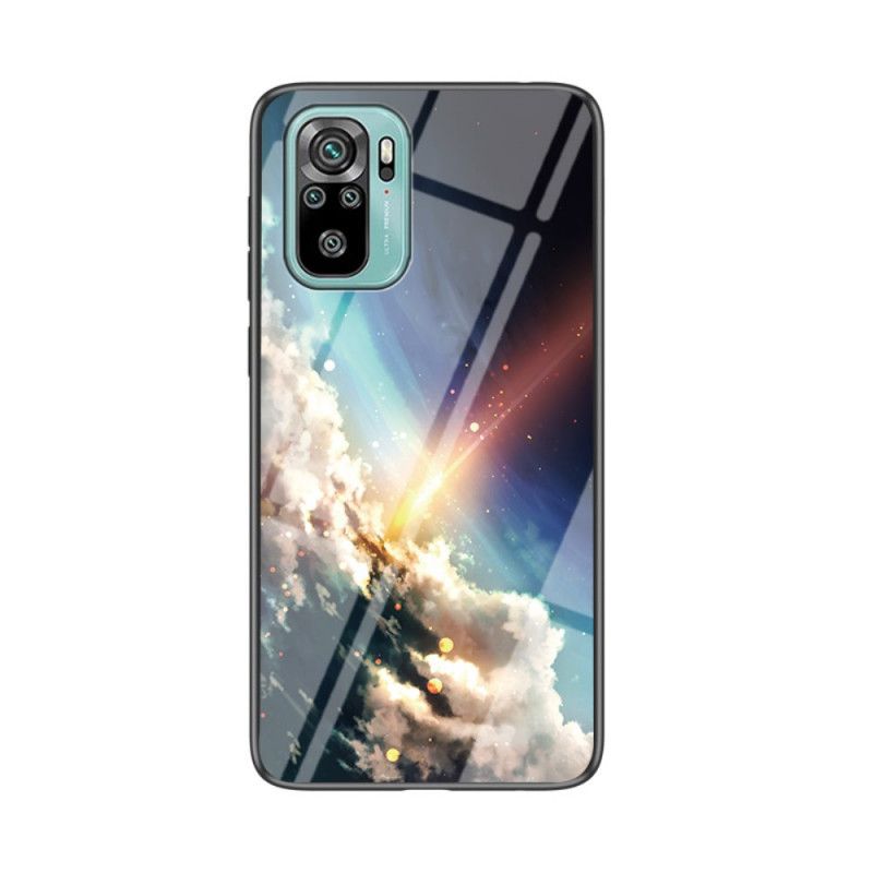 Cover Hoesje Xiaomi Redmi Note 10 / Note 10S Grijs Zwart Telefoonhoesje Schoonheid Gehard Glas