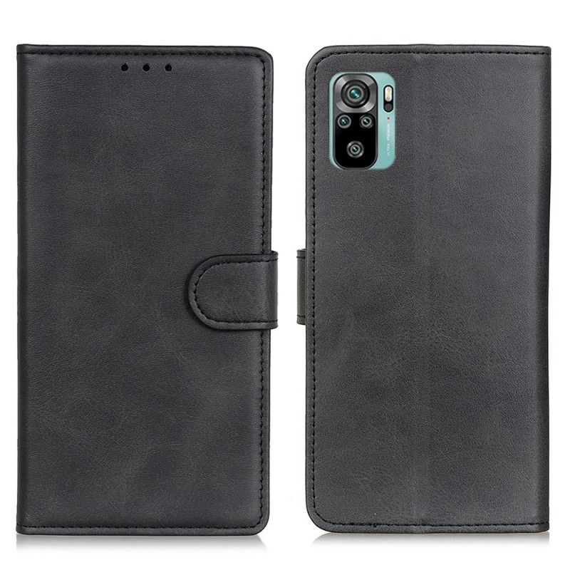 Flip Case Leren Xiaomi Redmi Note 10 / Note 10S Rood Zwart Retro Mat Leereffect