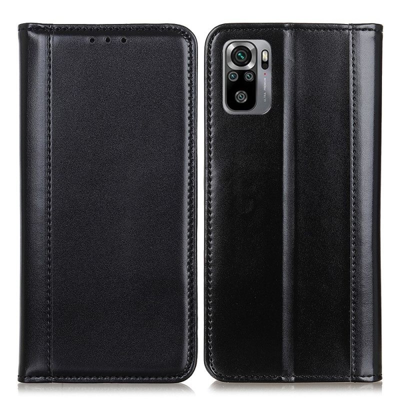 Folio-hoesje Xiaomi Redmi Note 10 / Note 10S Rood Zwart Versie In Splitleder