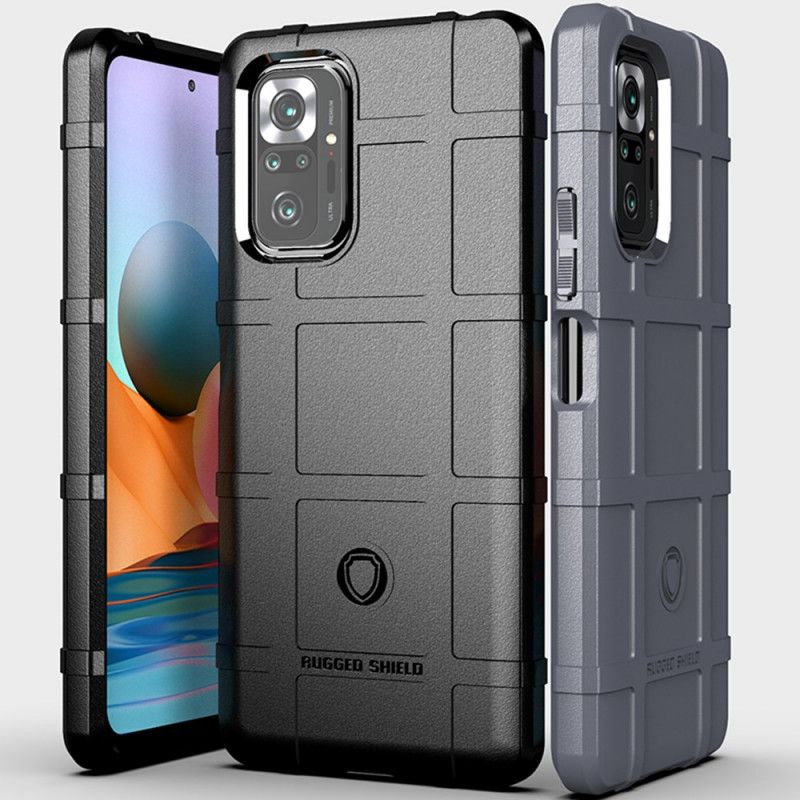 Hoesje Xiaomi Redmi Note 10 / Note 10S Grijs Zwart Robuust Schild