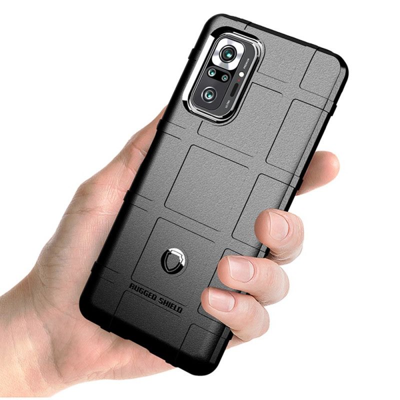 Hoesje Xiaomi Redmi Note 10 / Note 10S Grijs Zwart Robuust Schild