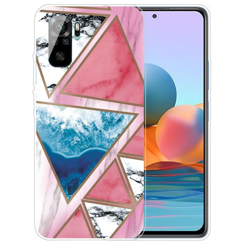 Hoesje Xiaomi Redmi Note 10 / Note 10S Wit Zwart Marmerpatroon