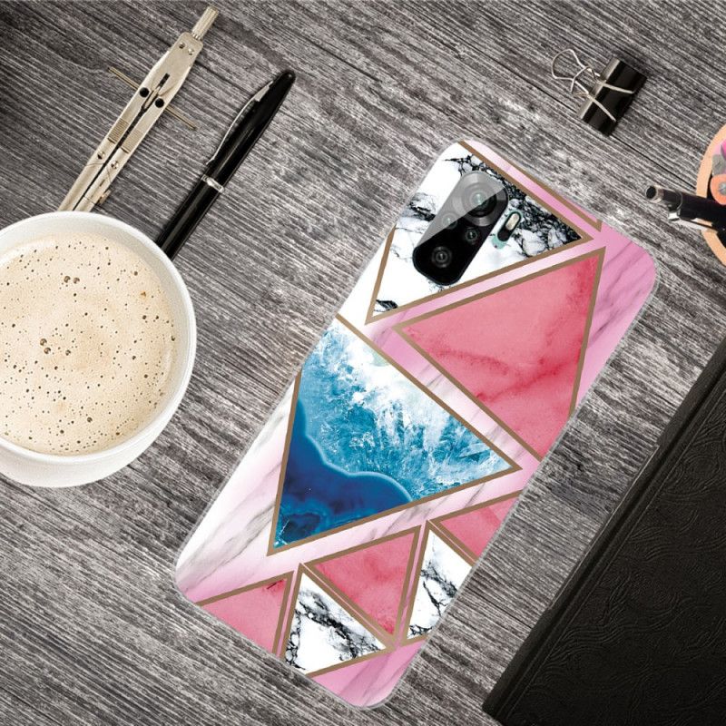 Hoesje Xiaomi Redmi Note 10 / Note 10S Wit Zwart Marmerpatroon