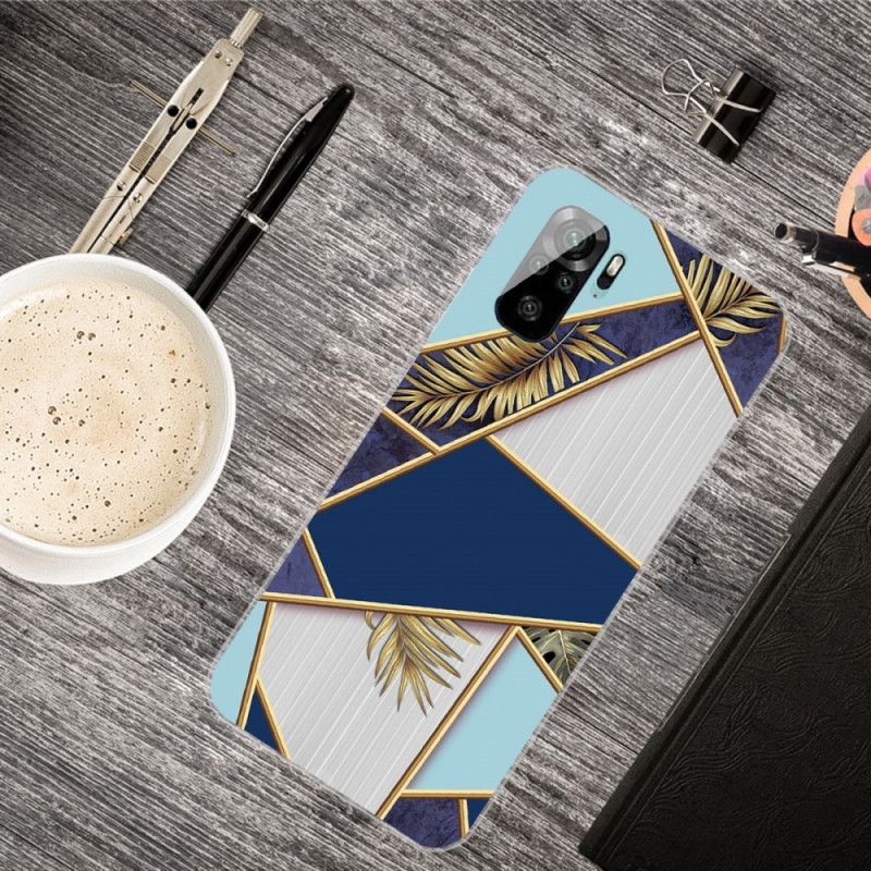 Hoesje Xiaomi Redmi Note 10 / Note 10S Wit Zwart Marmerpatroon