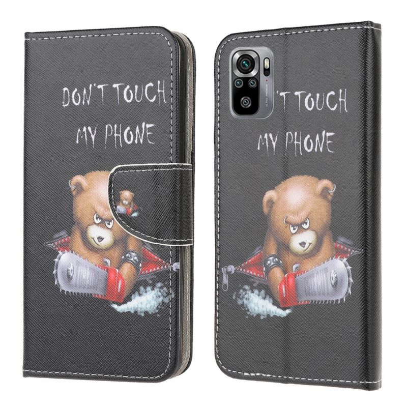 Leren Hoesje voor Xiaomi Redmi Note 10 / Note 10S Gevaarlijke Beer