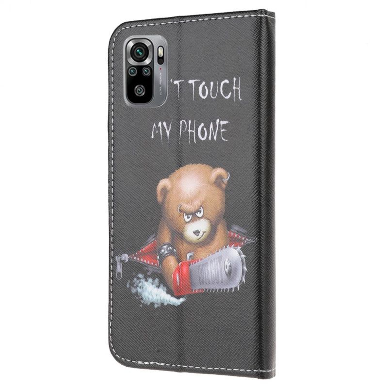 Leren Hoesje voor Xiaomi Redmi Note 10 / Note 10S Gevaarlijke Beer