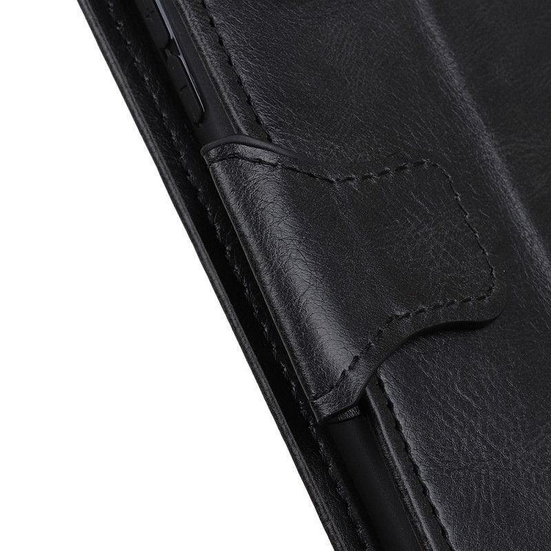 Leren Hoesje voor Xiaomi Redmi Note 10 / Note 10S Groen Zwart Omkeerbare Sluiting In Leereffect