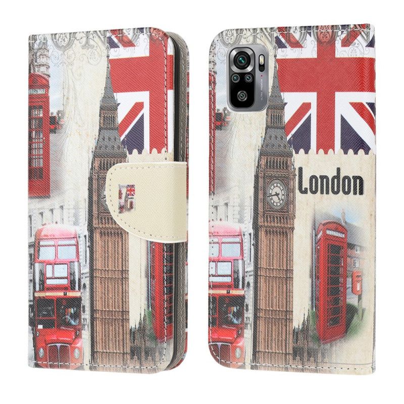 Leren Hoesje voor Xiaomi Redmi Note 10 / Note 10S Leven In Londen
