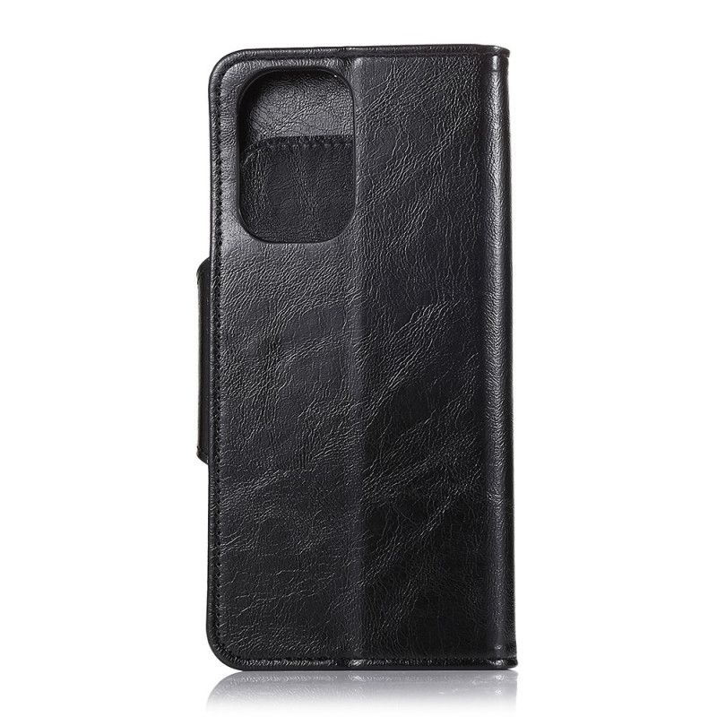Leren Hoesje voor Xiaomi Redmi Note 10 / Note 10S Lichtblauw Zwart Kunstleer 6 Kaarthouders