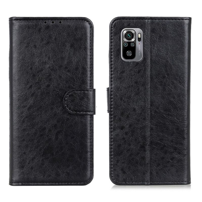 Leren Hoesje voor Xiaomi Redmi Note 10 / Note 10S Rood Zwart Gestructureerd Kunstleer