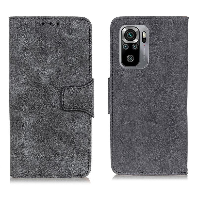 Leren Hoesje Xiaomi Redmi Note 10 / Note 10S Bruin Grijs Vintage Splitleer