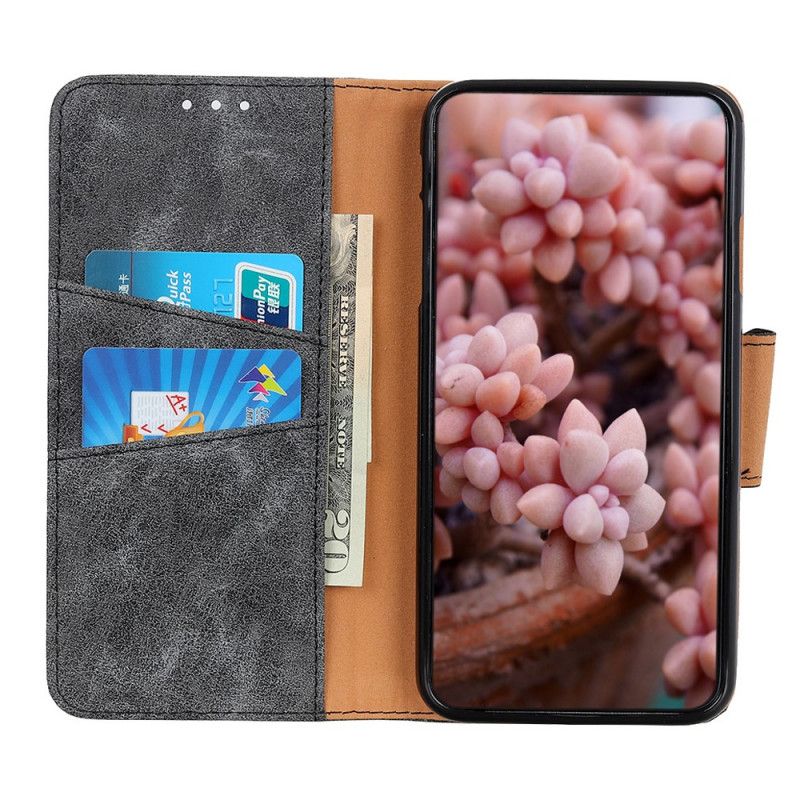 Leren Hoesje Xiaomi Redmi Note 10 / Note 10S Bruin Grijs Vintage Splitleer