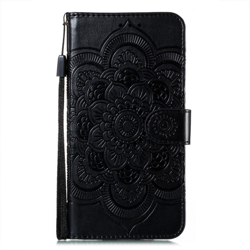 Leren Hoesje Xiaomi Redmi Note 10 / Note 10S Grijs Zwart Telefoonhoesje Volledige Mandala