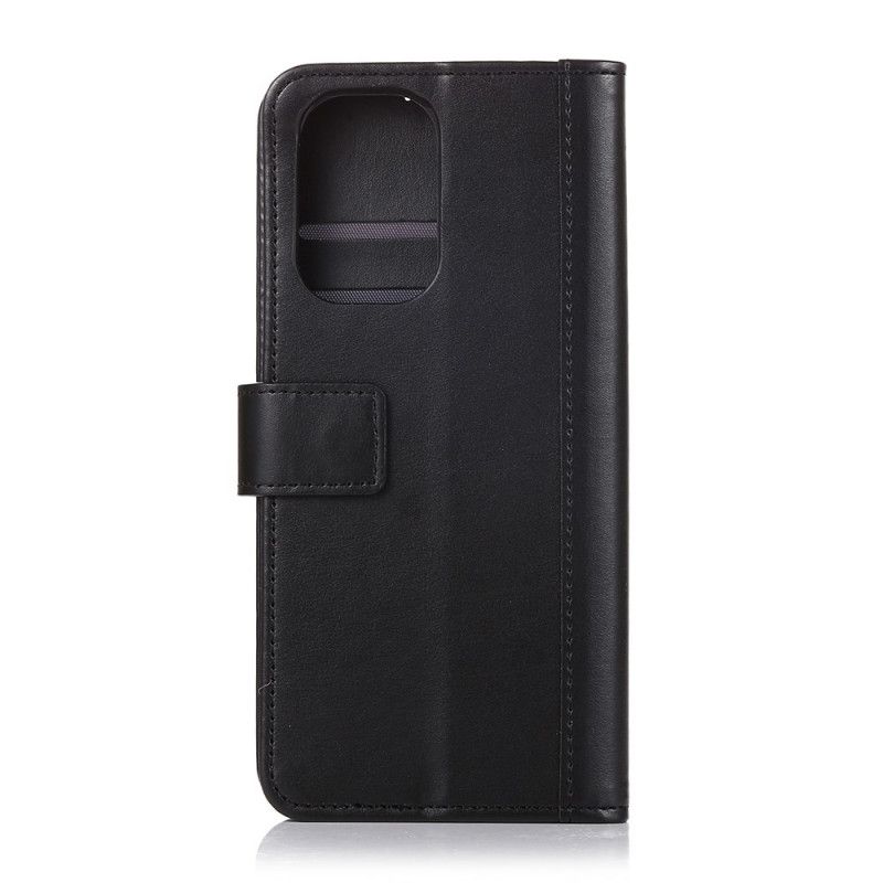 Leren Hoesje Xiaomi Redmi Note 10 / Note 10S Groen Zwart Telefoonhoesje Splitleder Stijl
