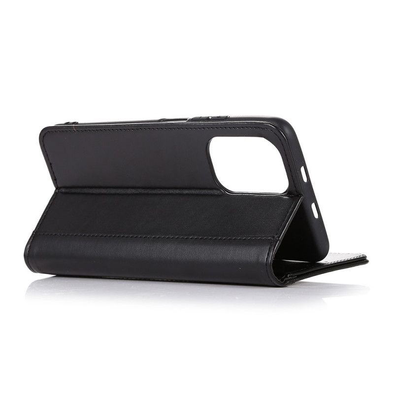 Leren Hoesje Xiaomi Redmi Note 10 / Note 10S Groen Zwart Telefoonhoesje Splitleder Stijl