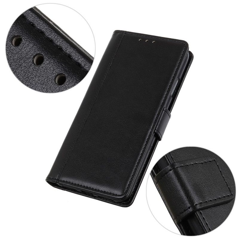 Leren Hoesje Xiaomi Redmi Note 10 / Note 10S Groen Zwart Telefoonhoesje Splitleder Stijl